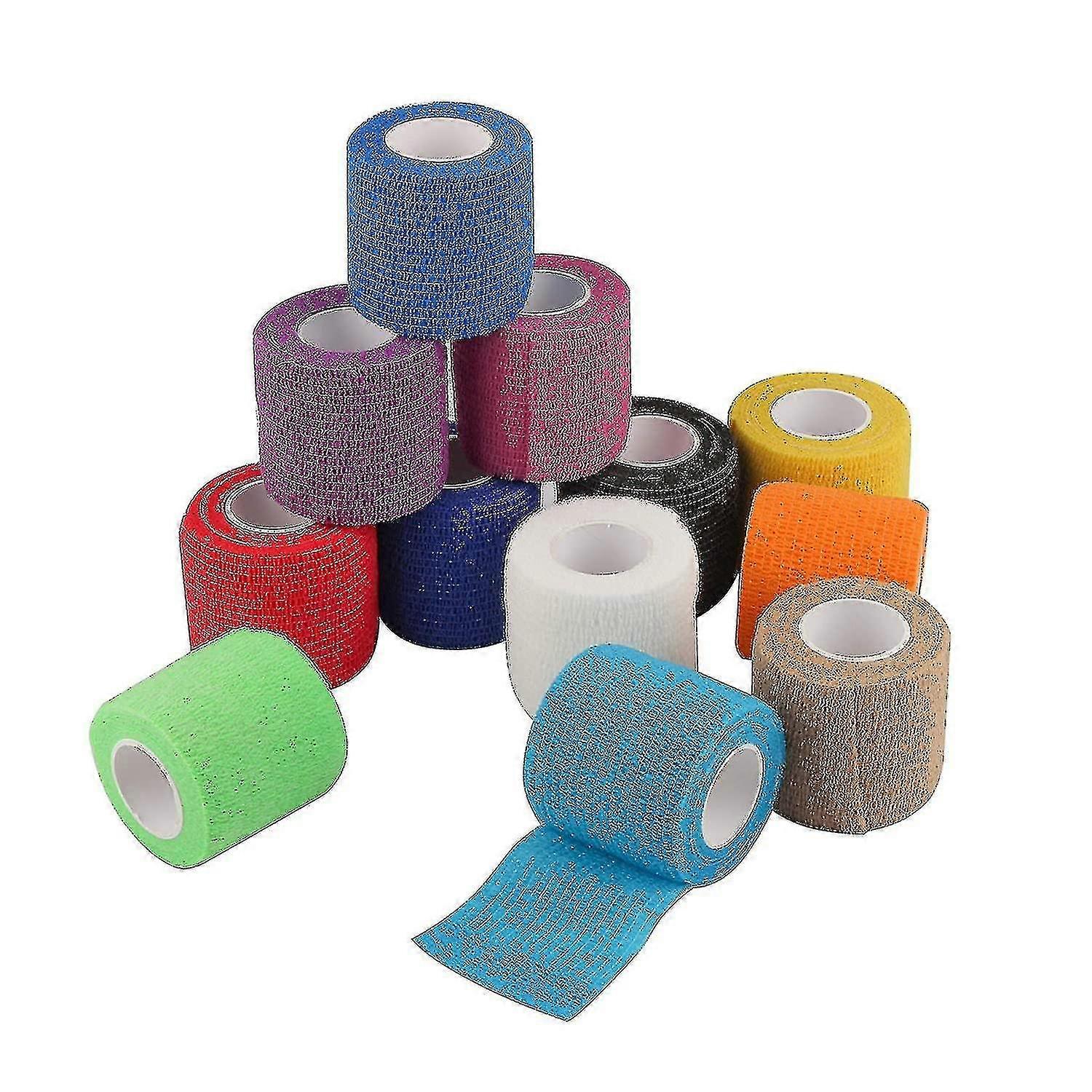 12 Pack Self Adherent Cohesive Wrap Bandages 2 pouces x 5 verges, ruban de premiers soins