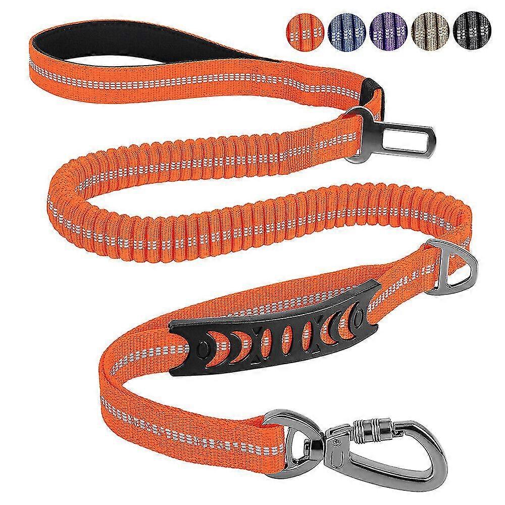 चिंतनशील बंजी डॉग लीड स्ट्रेची नो पुल नो शॉक वॉकिंग लीश ड्यूरल हैंडल