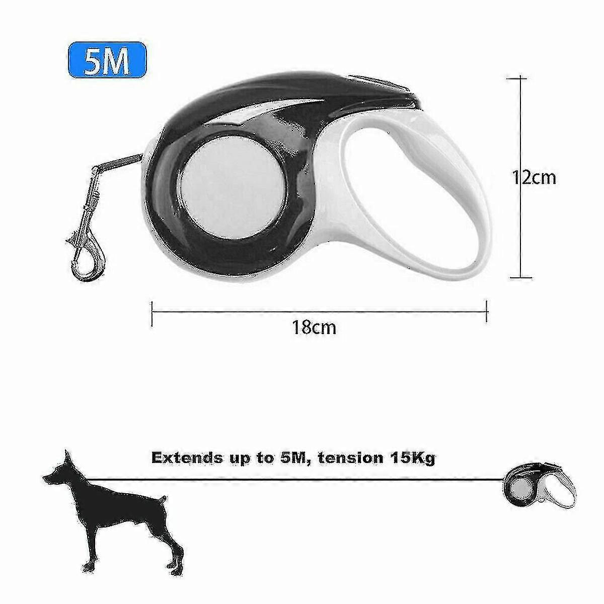 5m Duty Pet Dog Automatic Retractable Tract Rope Wal Leash