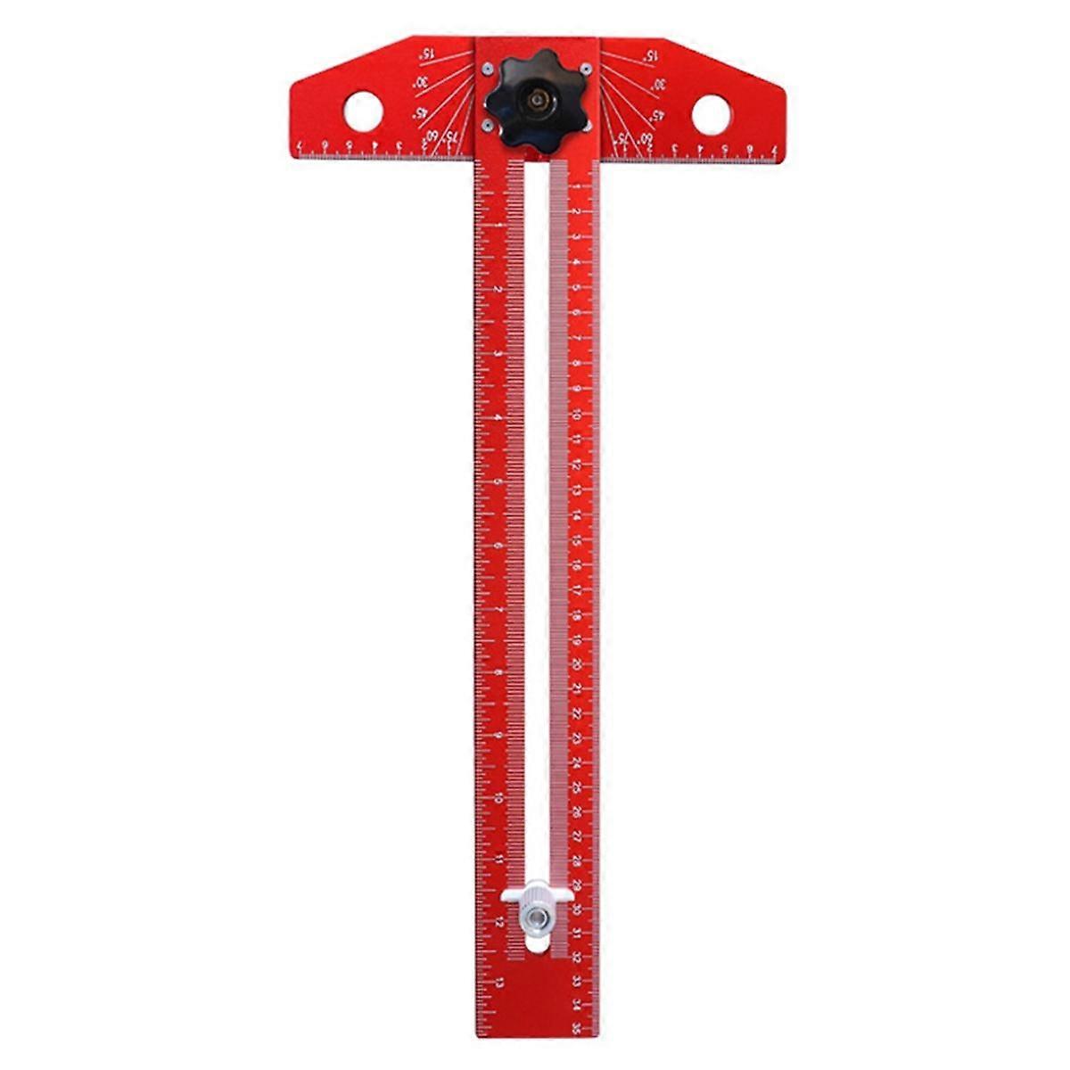 Woodworking Angle Ruler Multi-Functional T-Type Marking Ruler Drawing Line Marking Ruler Parallel Marking Line Gauge