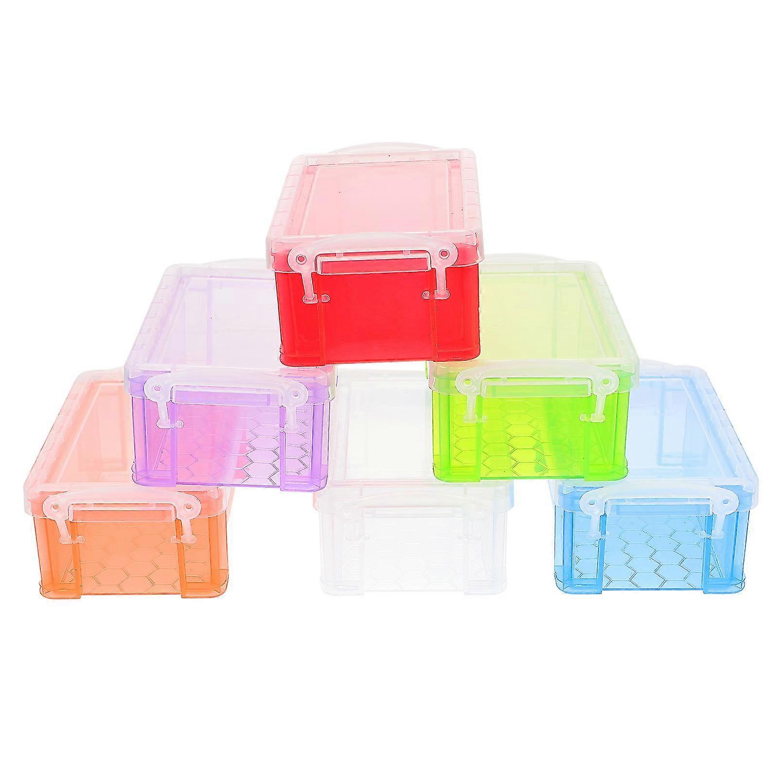 6pcs Candy Color Storage Boxes Lovely Desktop Storage Boxes Home Storage Boxes