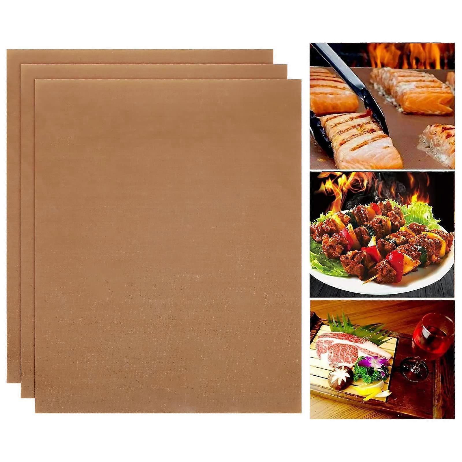 Non Stick PTFE Teflon Sheet Grill Mats Baking Cooking Sheets Barbecue Sheets Oven Liners Heat Press Transfer Sheet Heat Resistant Craft Mat for Multip