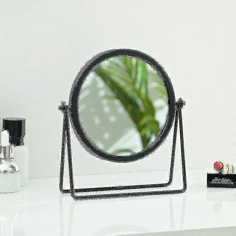 Makeup Mirror Light Luxury Retro Desktop Square Round Dormitory Mak...