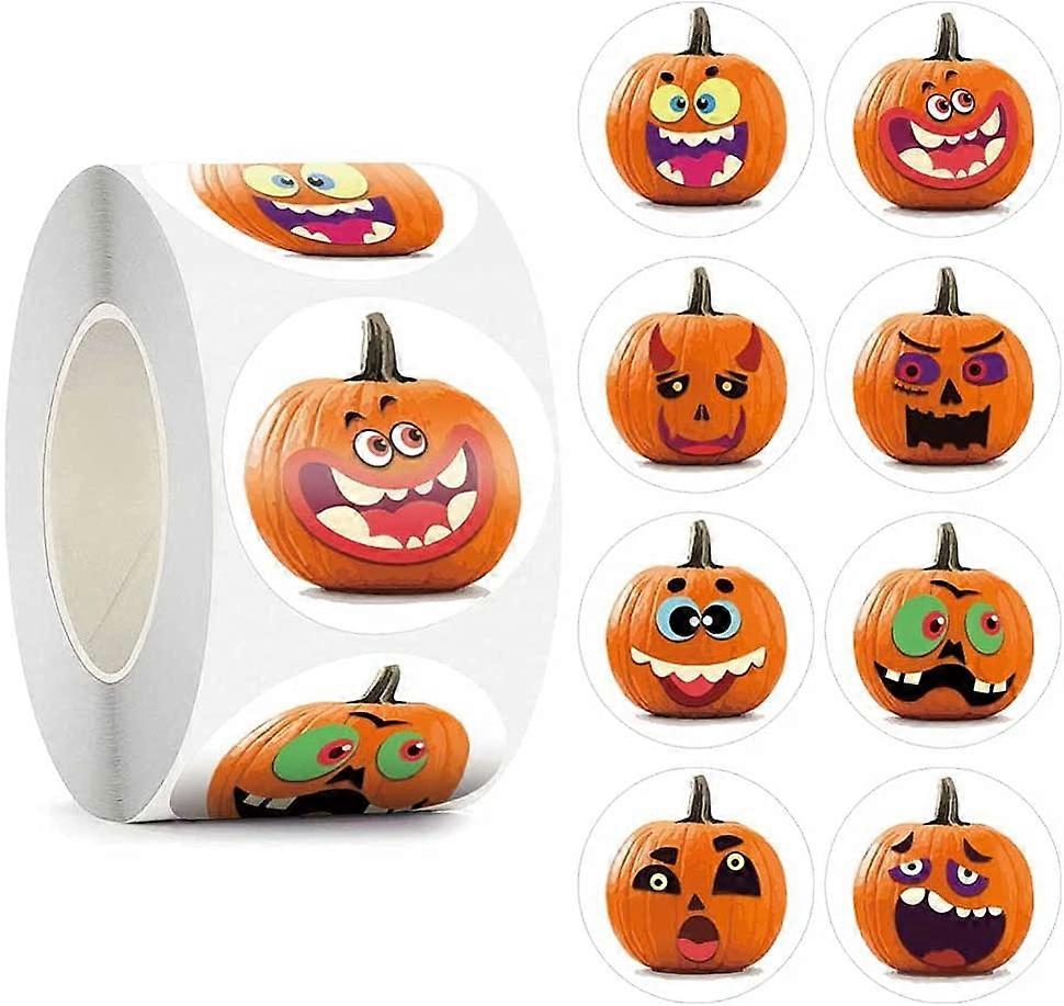 500Pcs Self-adhensive Pumpkin Ghost Candy Stickers Face Stickers Decoration