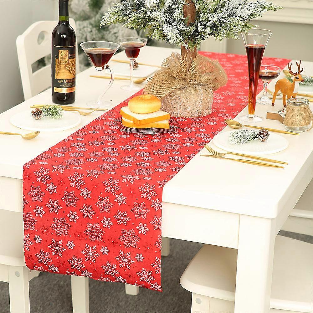 Rectangular Christmas Tablecloth Polyester 28*270m Christmas Tree Patterns for Christmas Table DecorationPrinted Christmas Tablecloth Absorbent Tablec