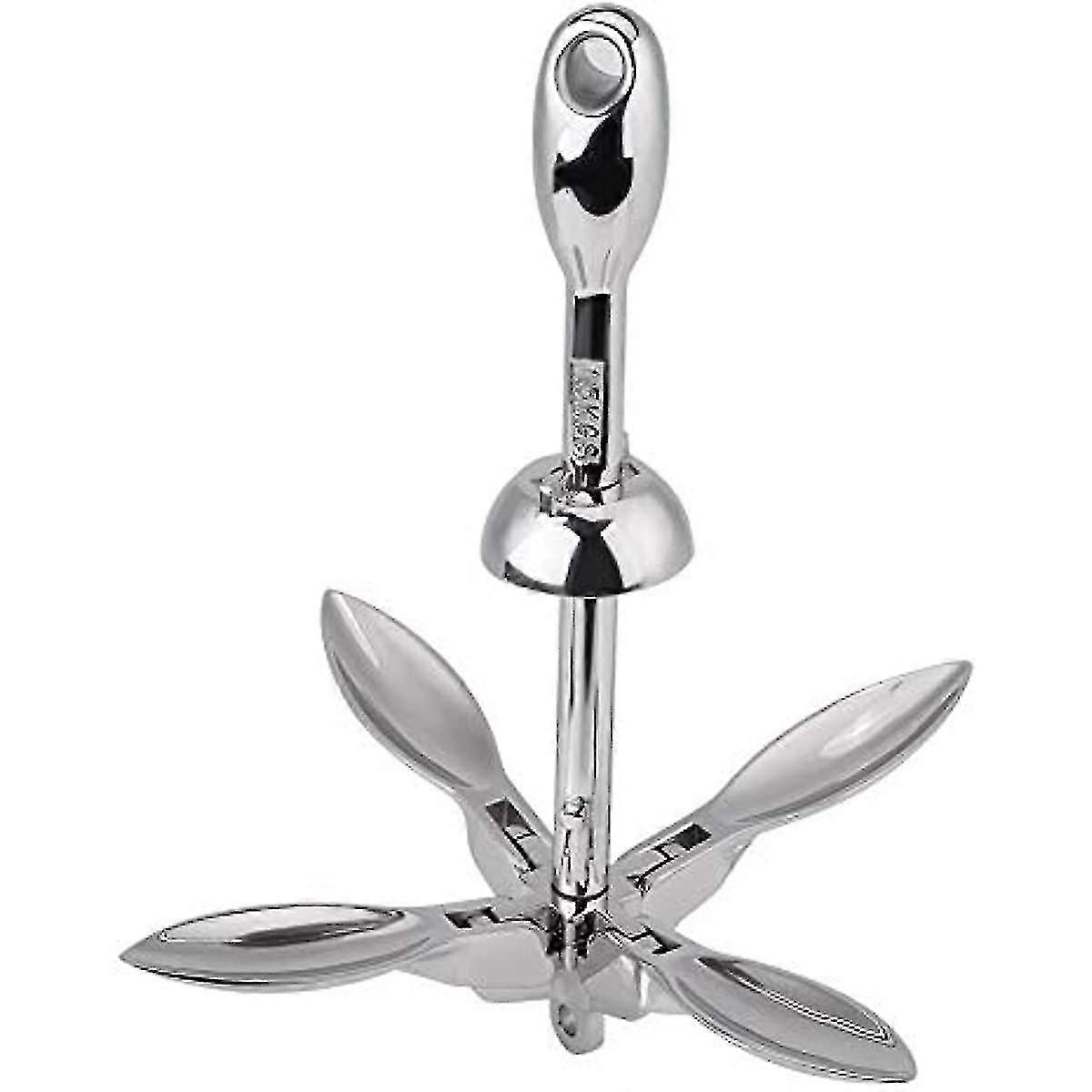 Silver Grapnel Boat Stainless Steel Boat Folding Grapnel Anchor Docking Hardware For Marine Yacht 15Kg
