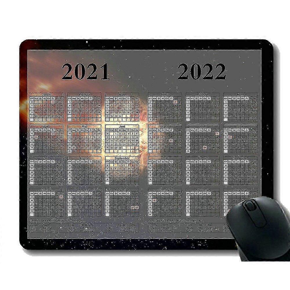 (300X250X3) Gaming Mouse Pad 2021 Year Calendar with Holiday,Moon Over Horizon In Atmosphere Gaming