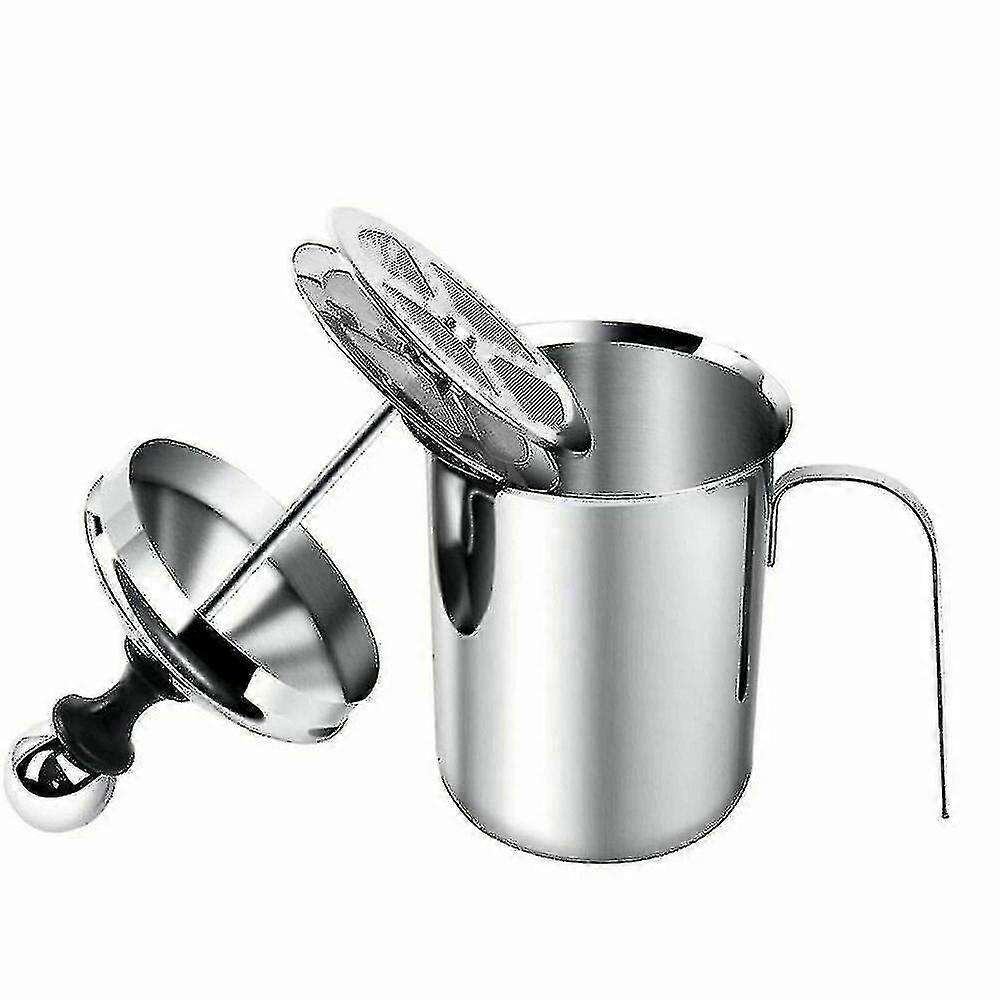 Manual Milk Coffee Frother Stainless Steel Double Mesh Milk Foam Maker