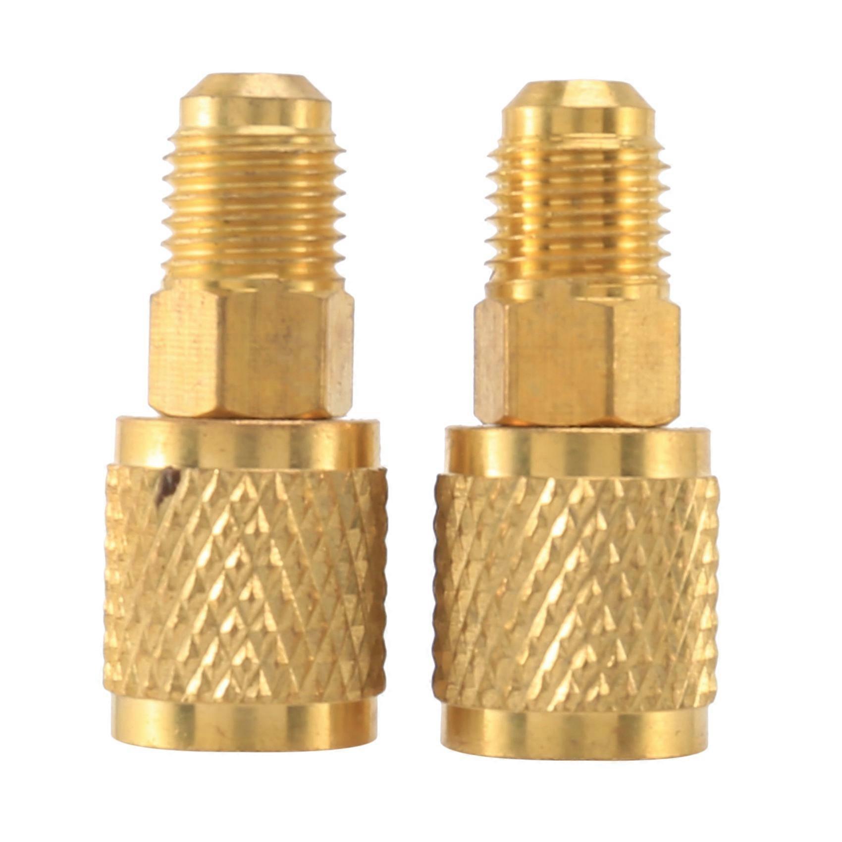 R410A Adapter 5/16inch Sae Female Quick Couplers To 1/4inch Sae Male Flare, Used for Mini Split System, Air Conditioners, Straight Type