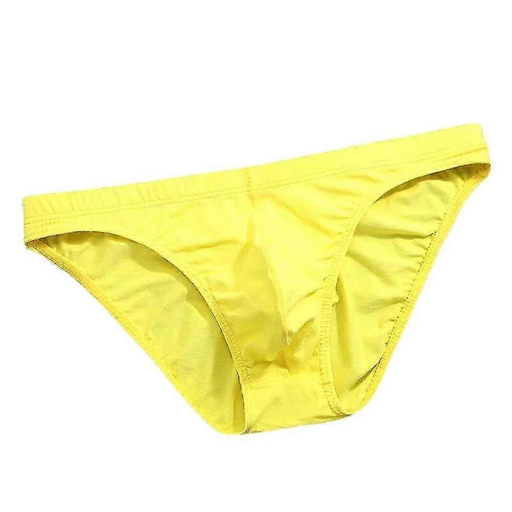 Men Cotton Plain Briefs Low-waist Underwear Underpants