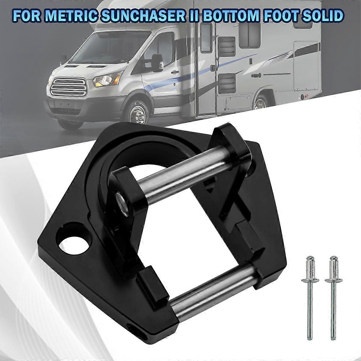 Black Billet Aluminum RV Awning Hardware For Sunchaser II Replacement Bottom Bracket Foot Solid