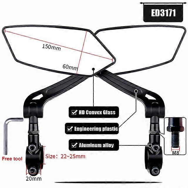 Bicycle Rear View Mirror Bike Cycling Wide Range Back Sight Reflector Adjustable Left Right Mirrors