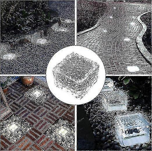 4pcs Weißlicht-Solarlicht PVC-Ziegelstein, Solar-LED-Ziegellicht