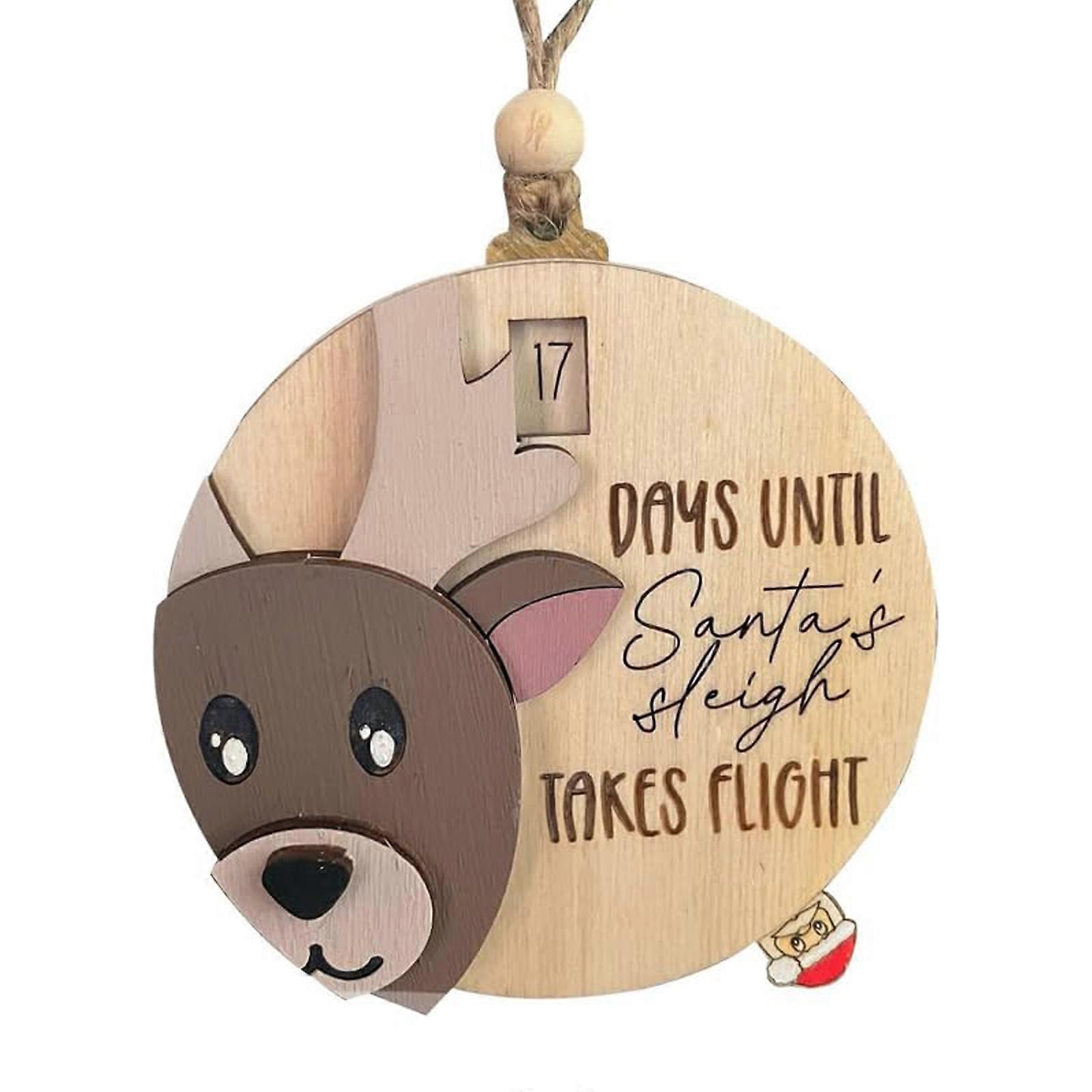 Countdown To Christmas Sliding Ornament,Snowflake Lever To Make It Turn And Count Down New