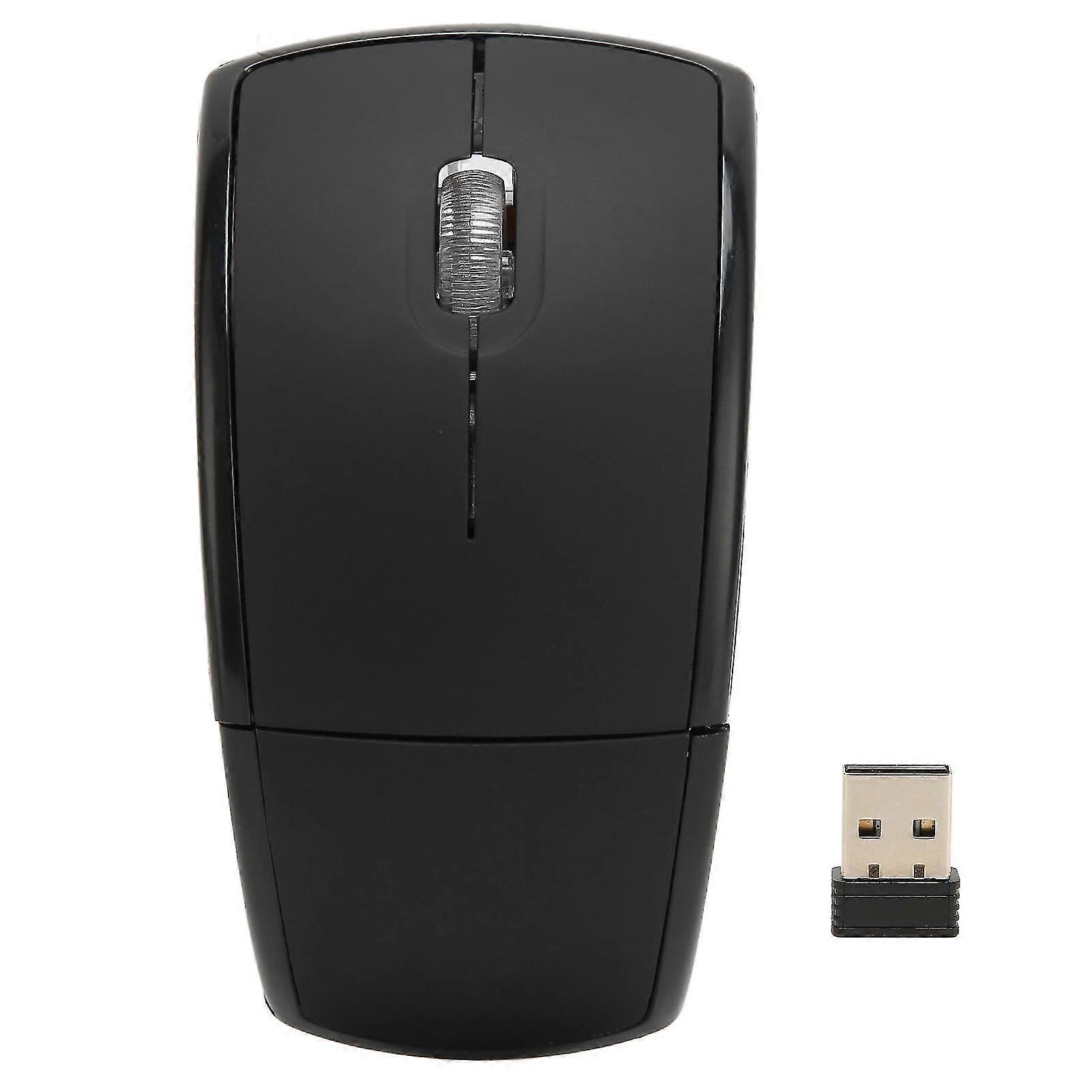Portable Folding Wireless Mouse 2.4G 1600dpi Matte Office Gaming Mouse Black