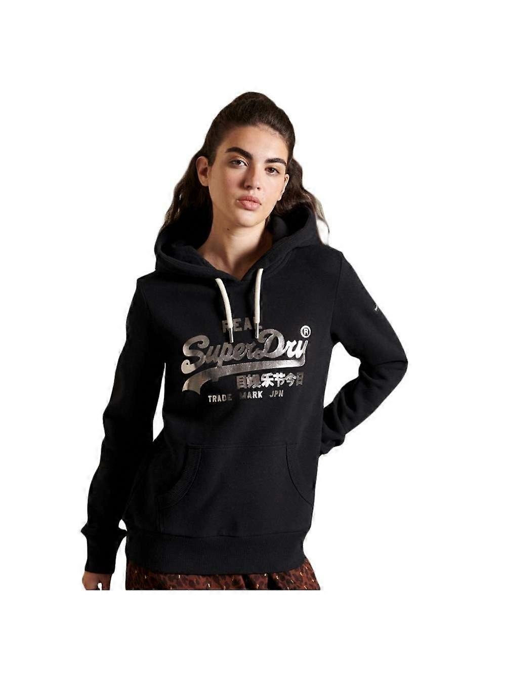 Vintage Superdry 运动衫,饰有黑色女式徽标