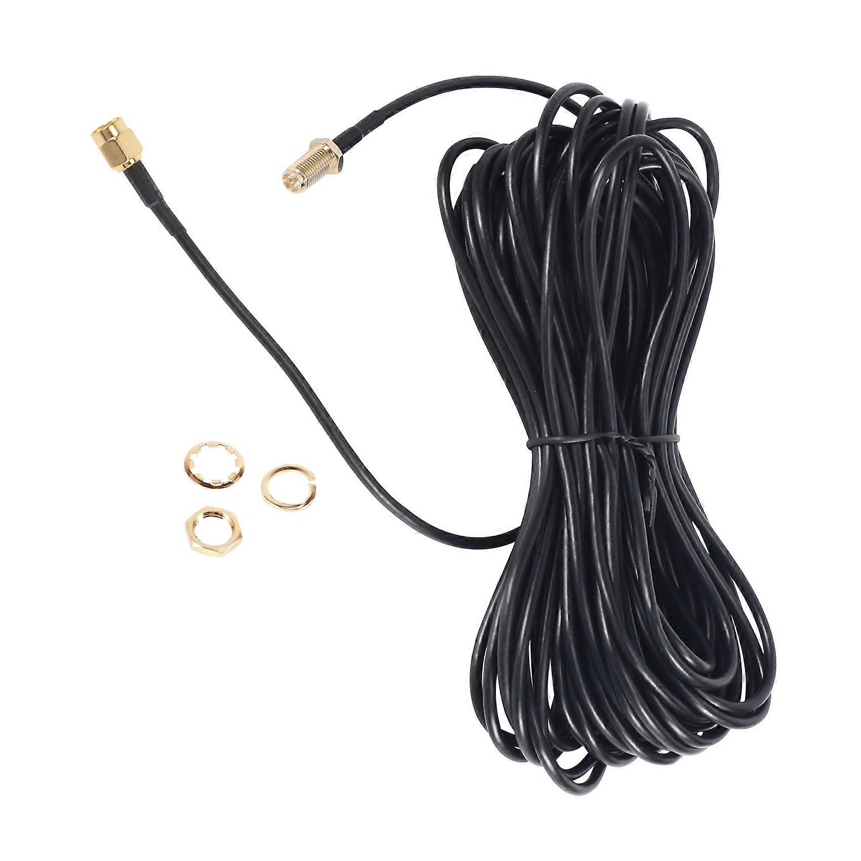 RP - Male to female Wifi antenna connector Extension Cable black 10 M