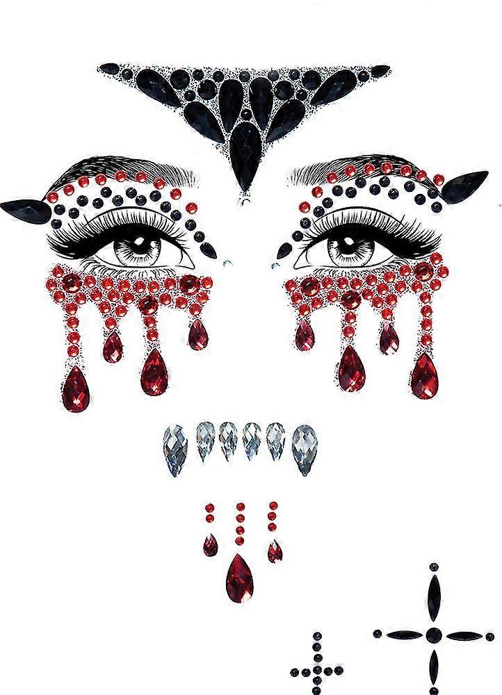 Vampire Jeweled Face Sticker