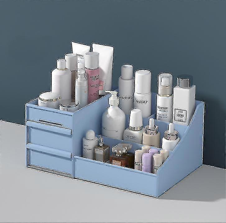 Cosmetic Storage Box Drawer Type Plastic Storage Rackblue