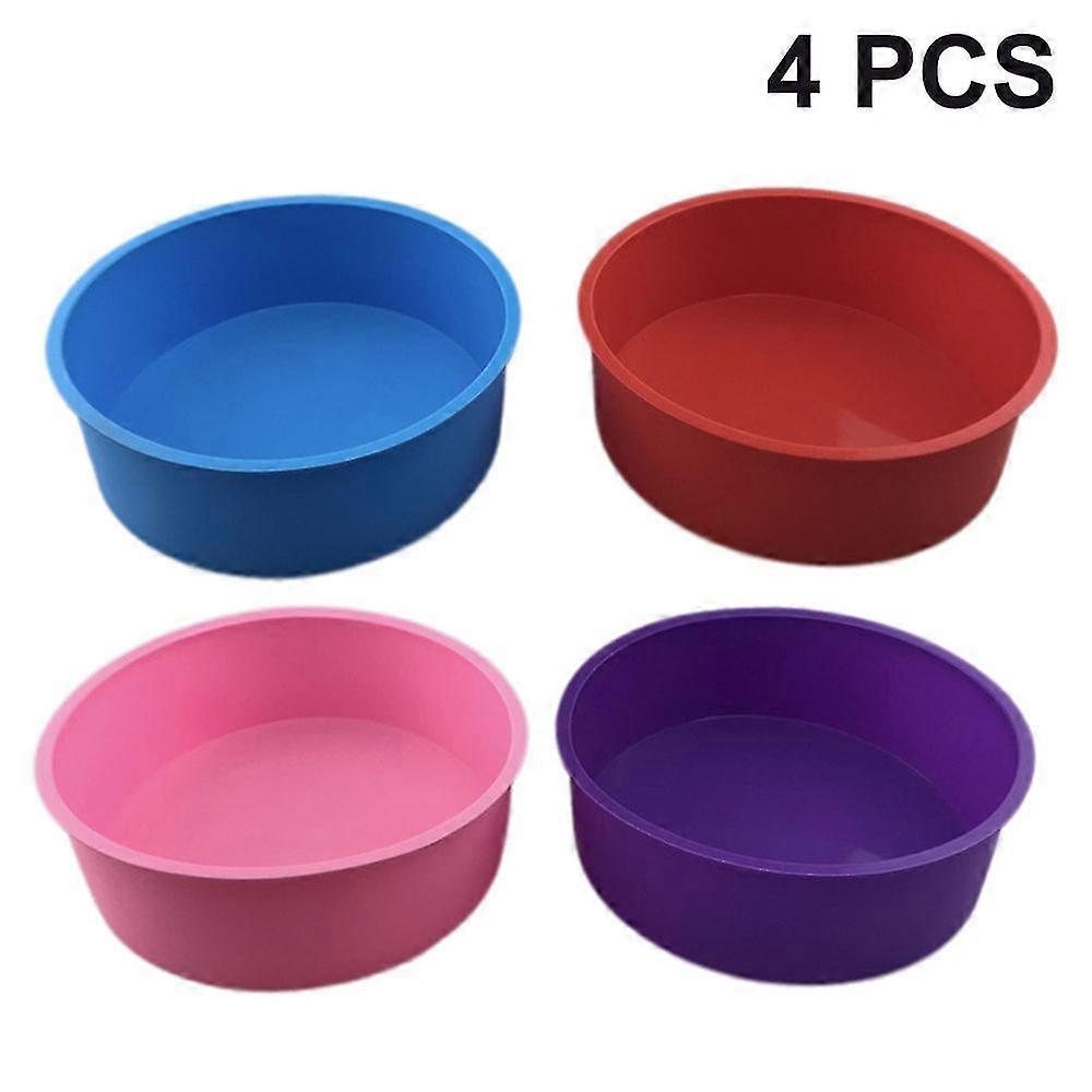 Silic Cake Pan Round Cake Pan 4 Pieces Silic Round Cake Molds Silic Cake Pan Cake Pan 6 Inch, 4 Inch, Non-stick Pan Pan