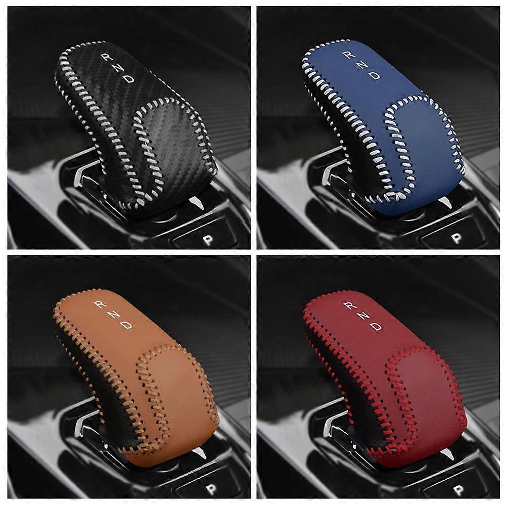 Collar Leather Car Gear Lever Cover For Geely Coolray Sx11 2022 2023 2024 Shift Knob Protector Pad Auto Modify Decor Accessaries