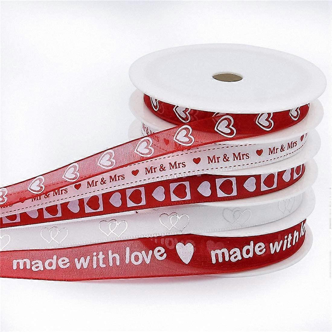 5Pcs Ribbon Roll for Gift Wrapping Xmas Tree Party Dcor