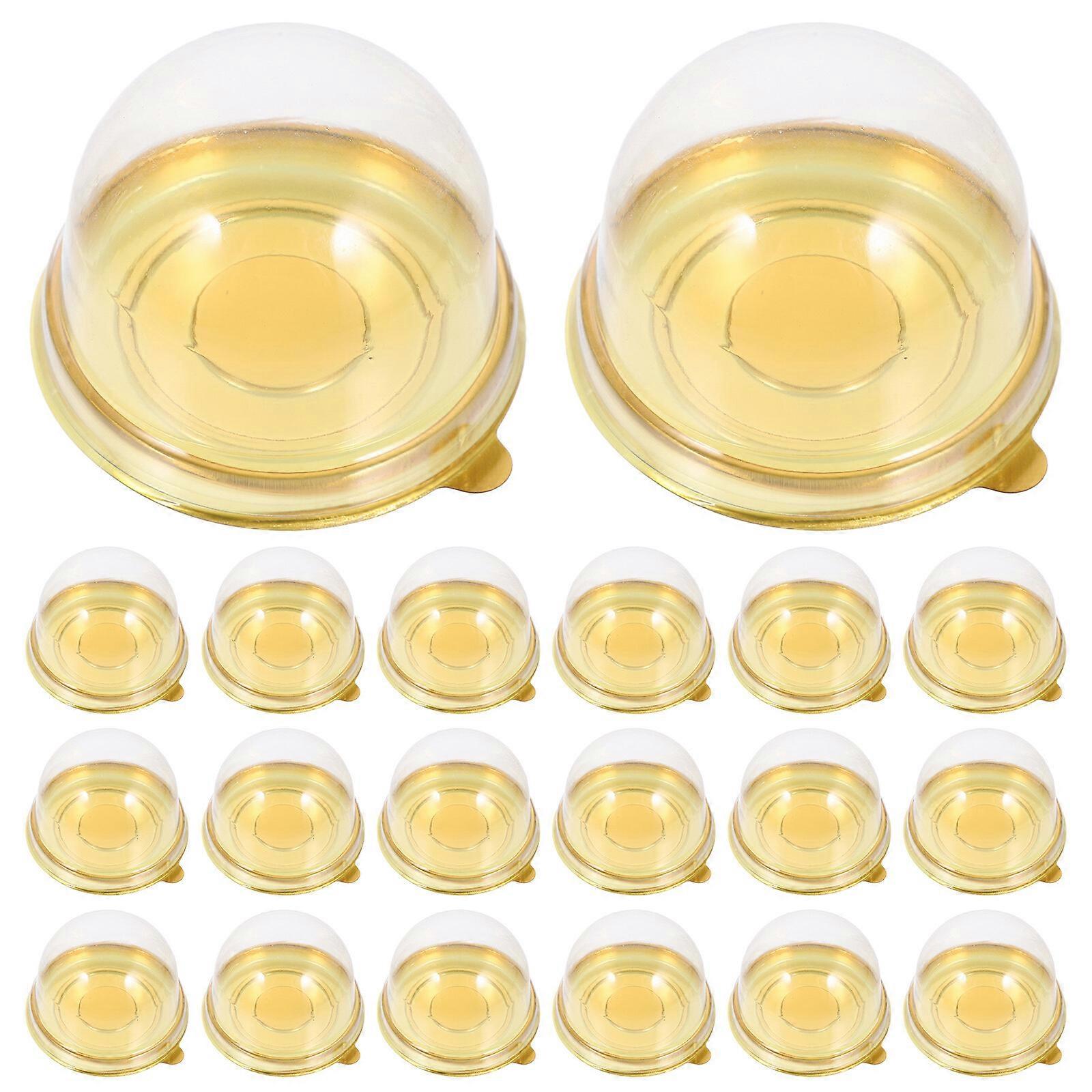 50pcs Mini Cake Box Cupcake Container Single Moon Cake Holders Individual Cupcake Containers