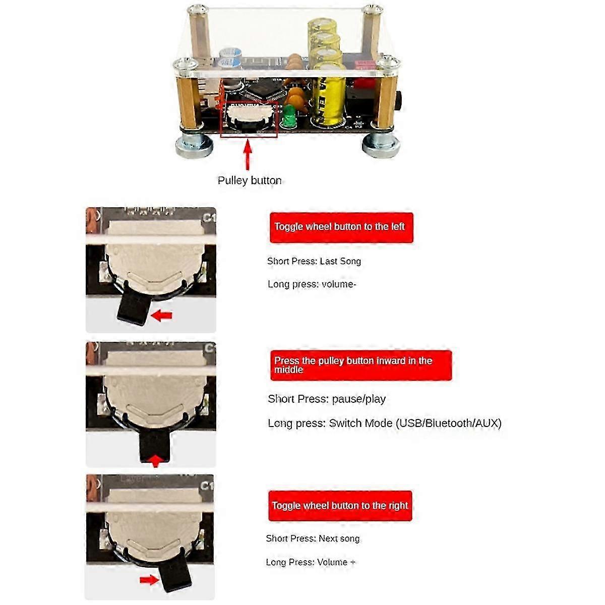 -pt2 Hifi 5.1 Bluetooth Usb Decoder Board Player Lossless Wav/flac/ape Audio Receiver Sound Amplifier App Function