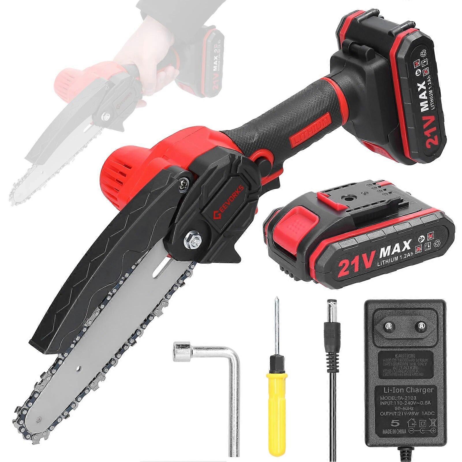 21V 6inch Portable Electric Pruning Saws Small Wood Splitting Chainsaw One-handed Woodworking Tool for Garden Orchard Power Tool