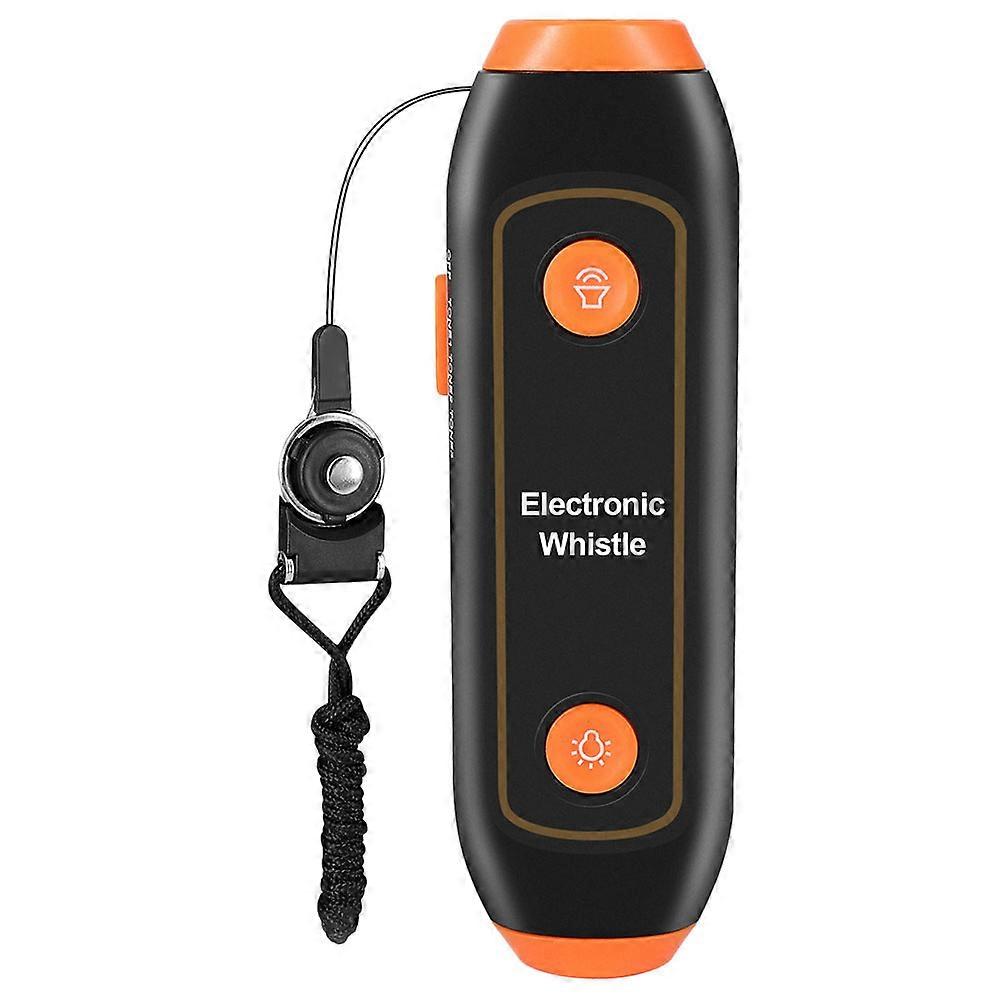 Sifflet électronique 3 tons, sifflet portatif polyvalent avec cordon et lampe torche