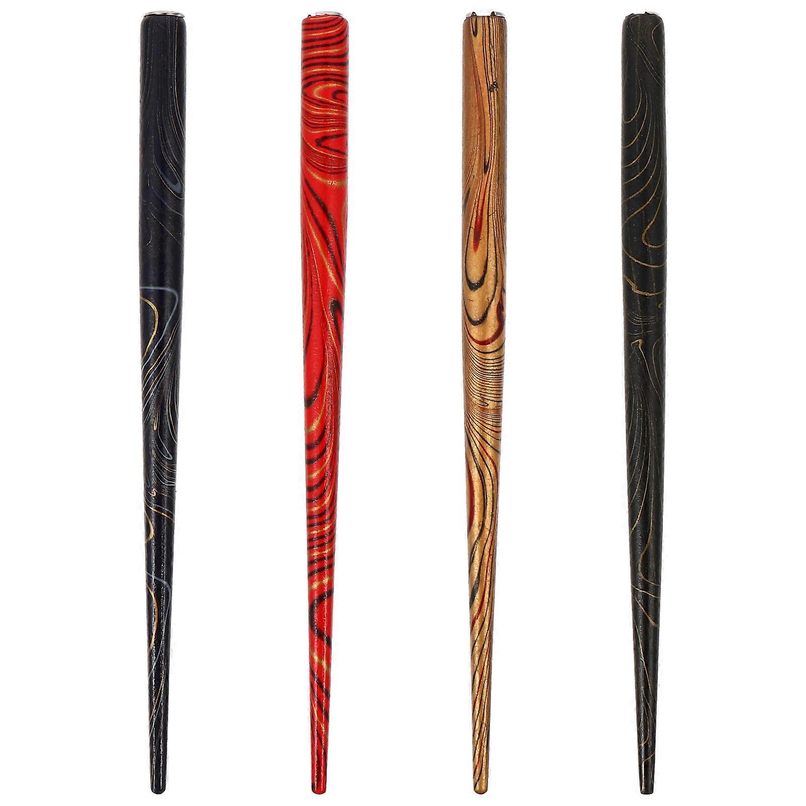 4pcs Retro Calligraphy Nib Holder Writing Dip Pen Nib Holders (Random Color)