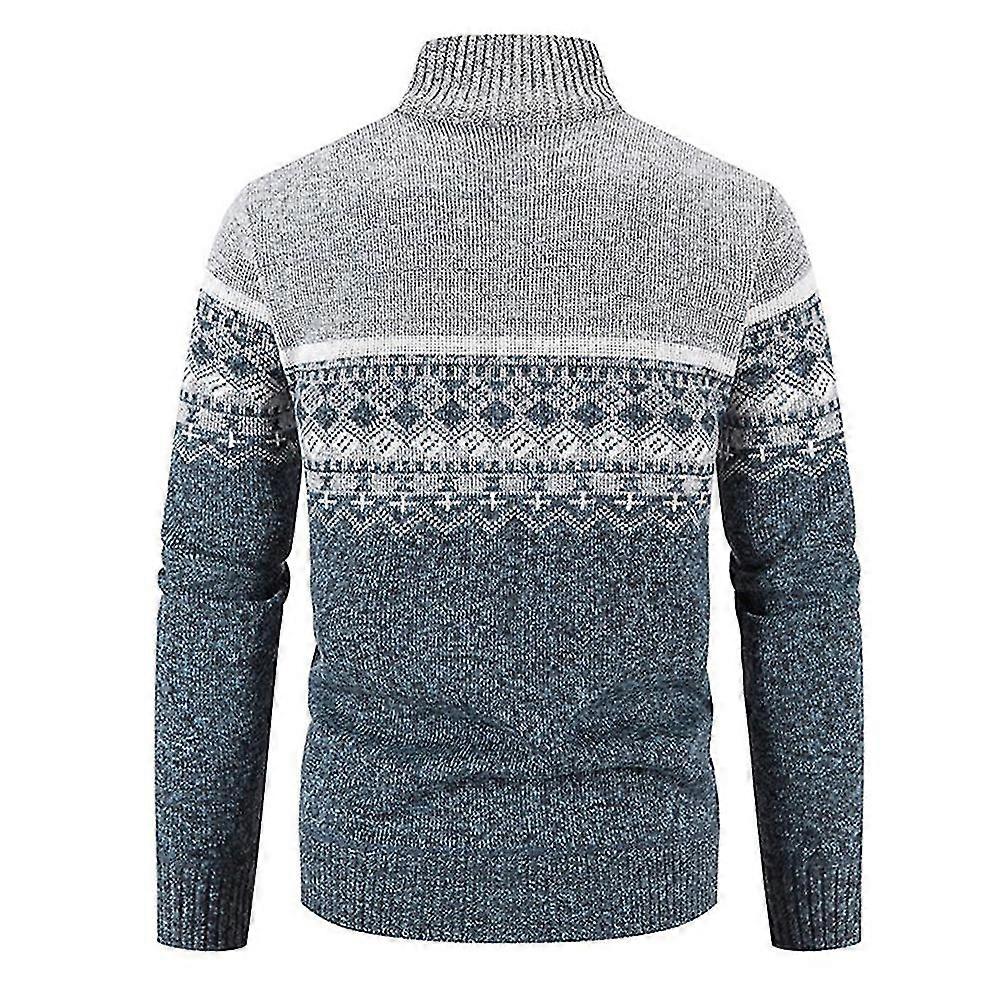 Männer Zip Up Strickjacke Pullover Casual Langarm High Neck Pullover Warm Winter