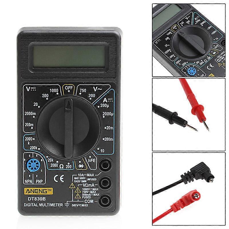 100% New Upgraded LCD Digital Multimeter DT-830 Electric Voltmeter Ammeter Ohm Tester AC/DC 750/1000V Amp Volt DT-830B home tester P10