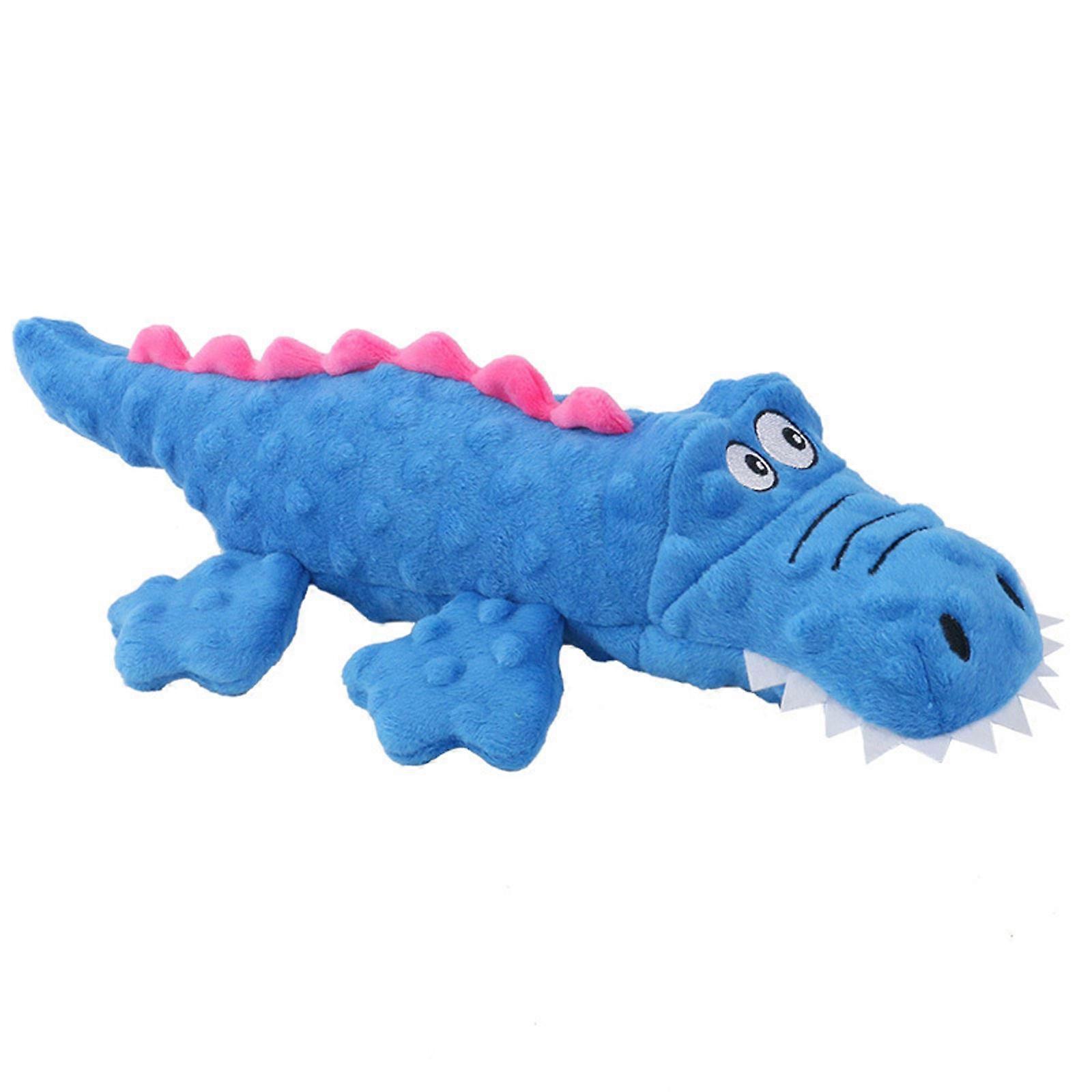 Dog Squeaky Toys No Stuffing Dog Chew Toy for Puppy Teething- Durable Crocodile Plush Crinkle Interactive Tots Toy for Small Medium Large Dogs