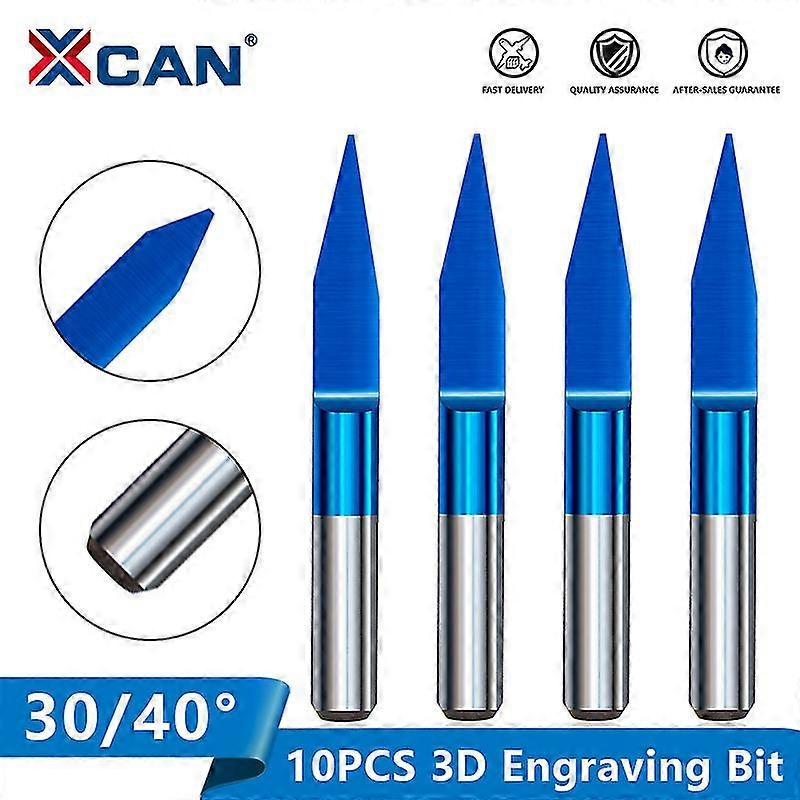 V Shape Milling Cutter 10pcs Blue Coated Flat Bottom Carbide Pcb Engraving Bits 45/60/90 Degrees Cnc Router Cutter