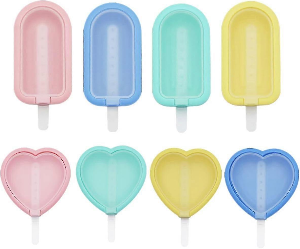 8 Stück Silikon-Eiscremeform, Mini-Eismaschine mit Deckel, Eismaschine für