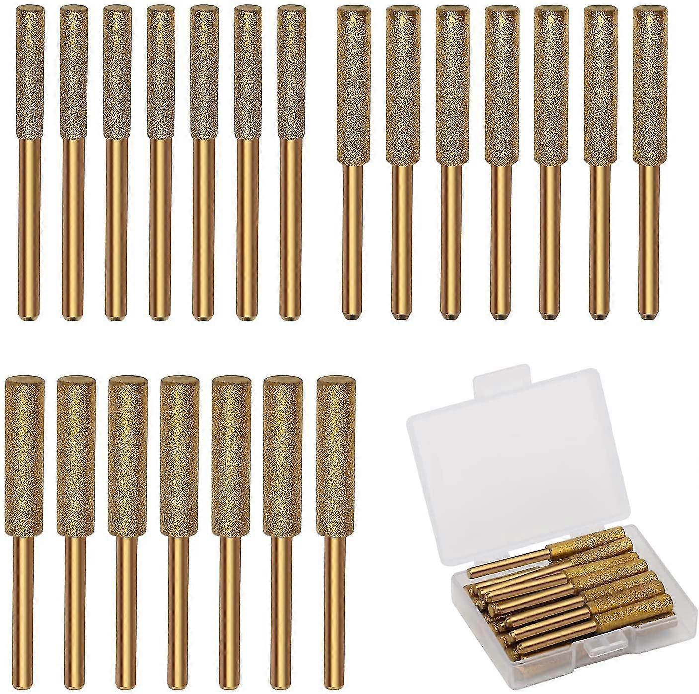 21 Pcs Diamond Chainsaw Sharpener Chainsaw Diamond Sharpener In 3 Size Diamond Chainsaw Sharpener Burr(4mm, 4.8mm, 5.5mm)