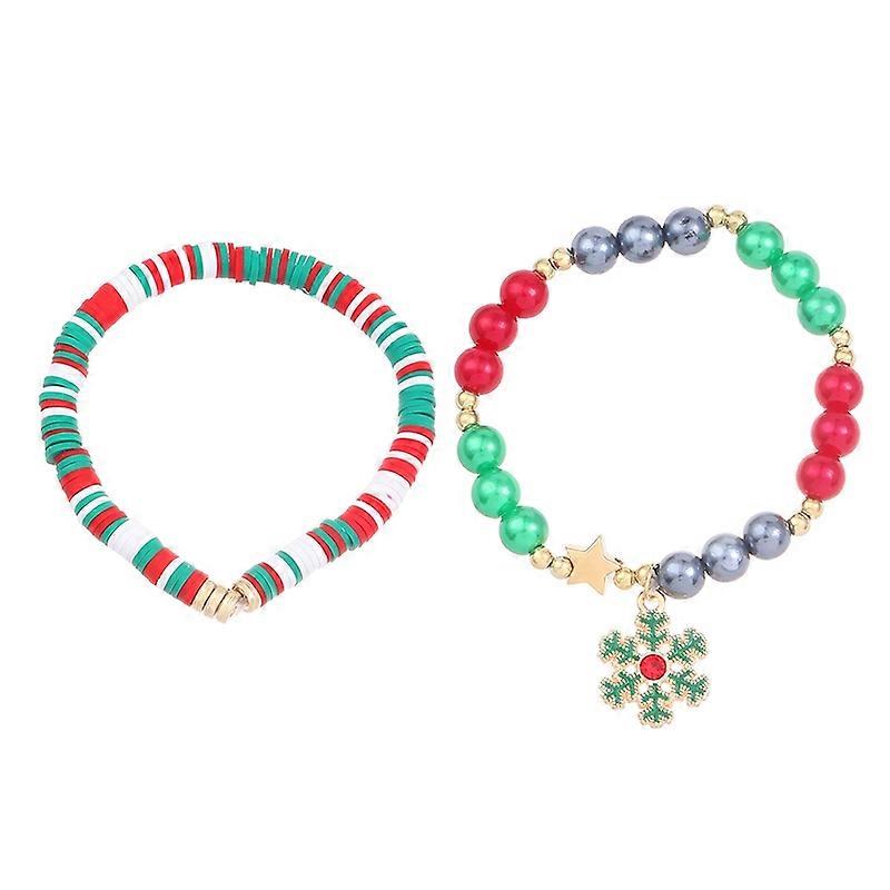 1 Set Adjustable Rope Chain Christmas Santa Claus Bracelet For Women Men Snowflake Reindeer Bracelet