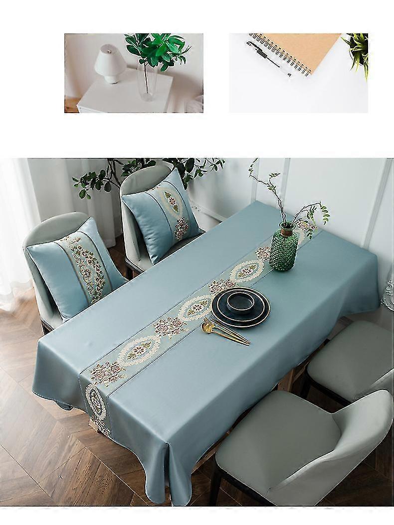 Spot European Classical Solid Color Embroidery High Precision Oil-proof Tablecloth Rectangular Tablecloth