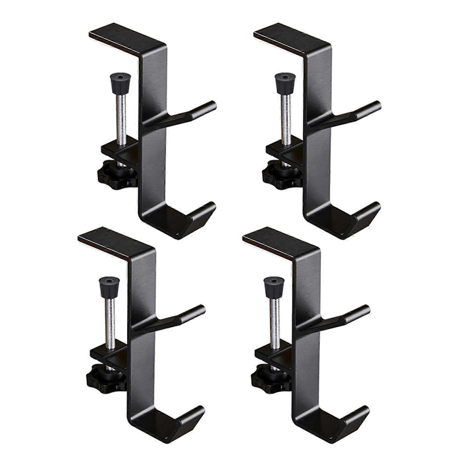 4pcs Mantel Hanger for Garland Stocking Mantel Holders with 2 Hooks Aluminum Metal Fireplaces Hook for Xmas Decoration