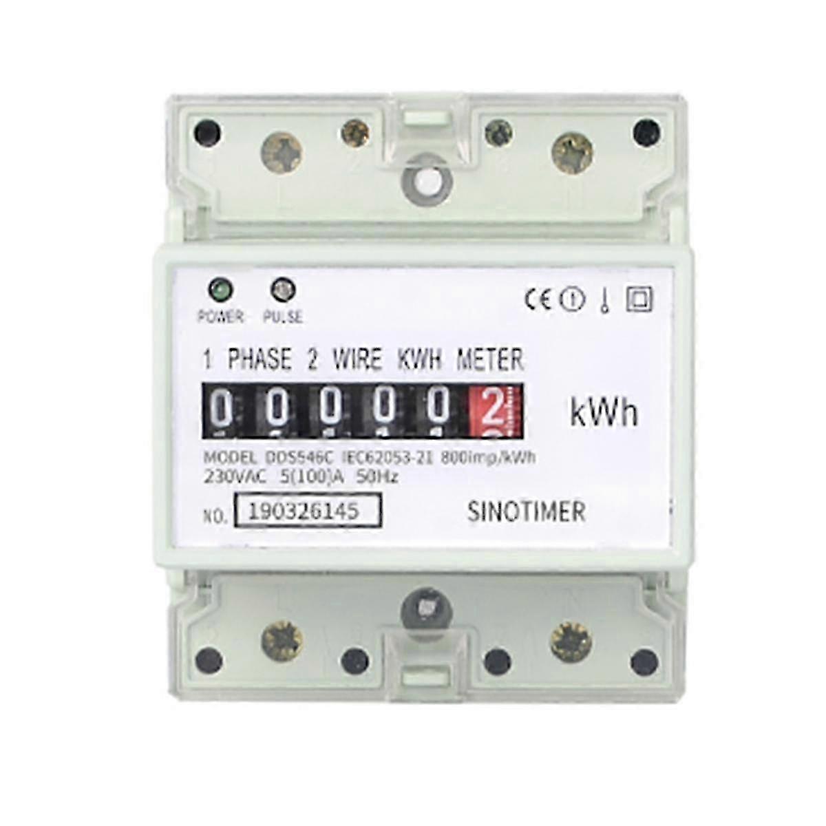 Electric Single Phase Two Wire AC 220V 100A Energy Meter KWh Counter Consumption Analog Electricity