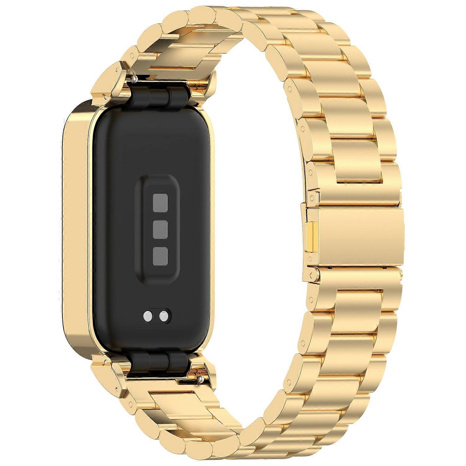 For Xiaomi Smart Band 9 Active Redmi Band 3 Metal Frame Watch Case Integrated Three Bead Stainless S