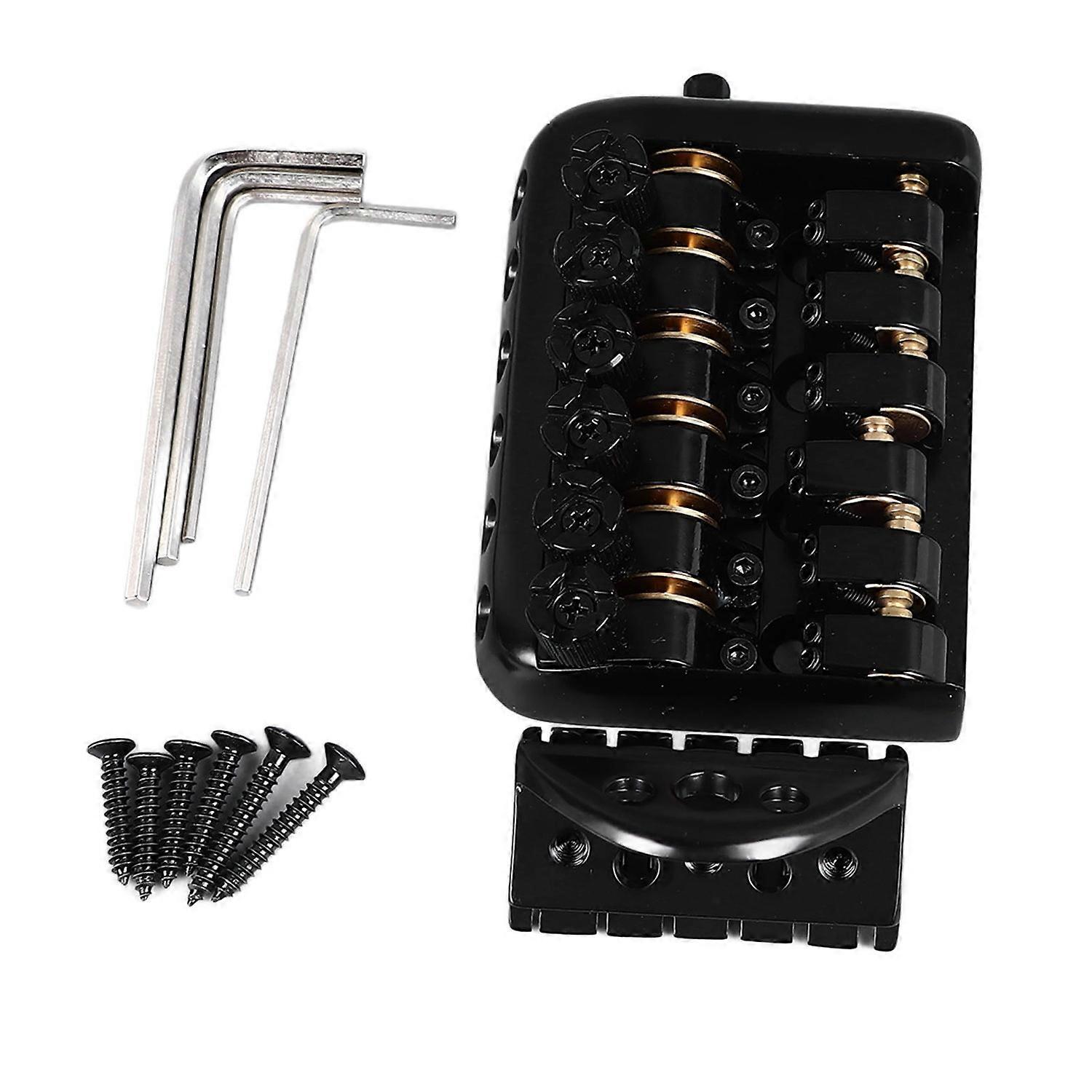 Headless Guitar Bridge Tailpiece Fixed 6 String Electric Guitars Roller Saddle Replacement 