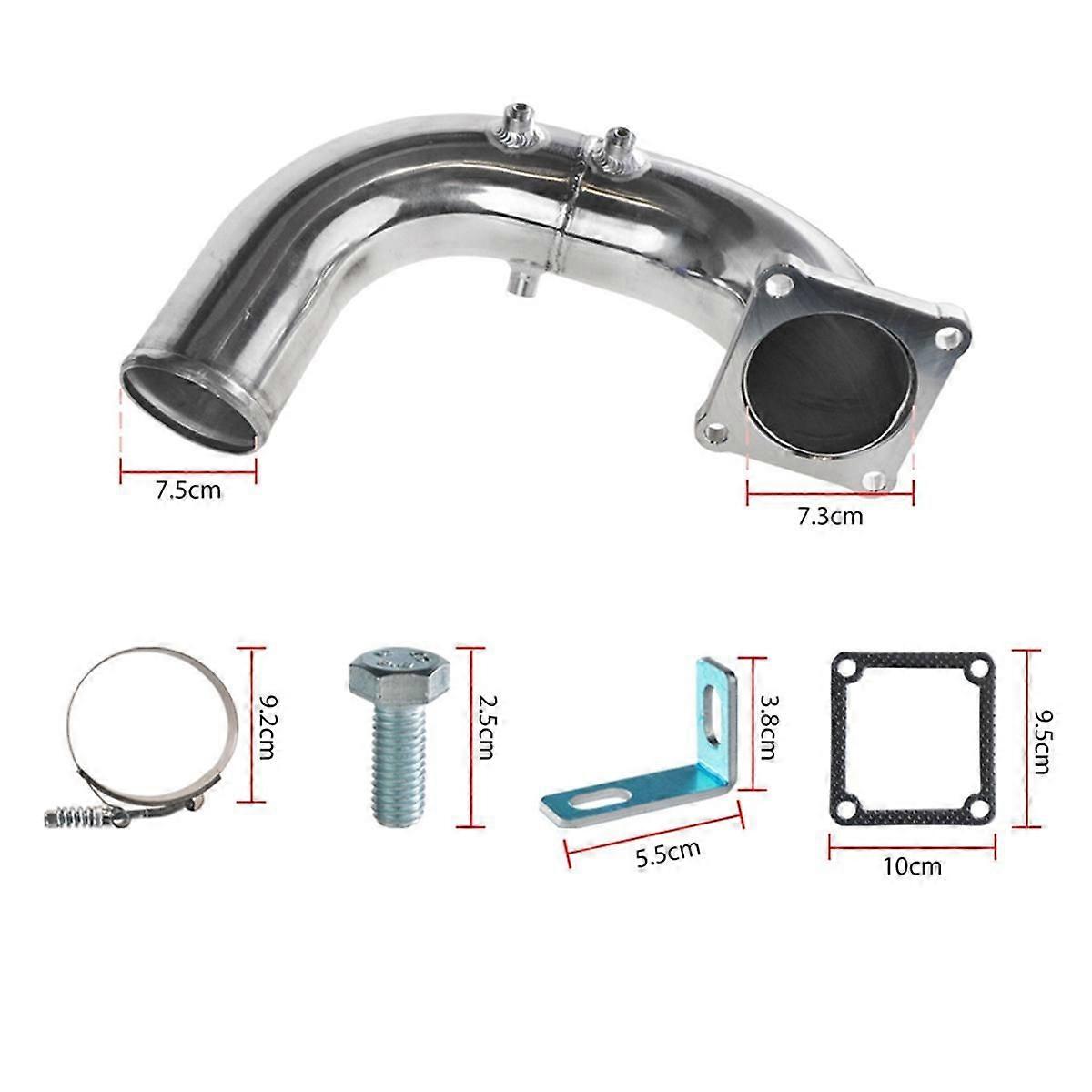 Car Modification 3 Inch Exhaust Pipe Kit Intake Pipe Kit for 5.9L 1994-1998 Red
