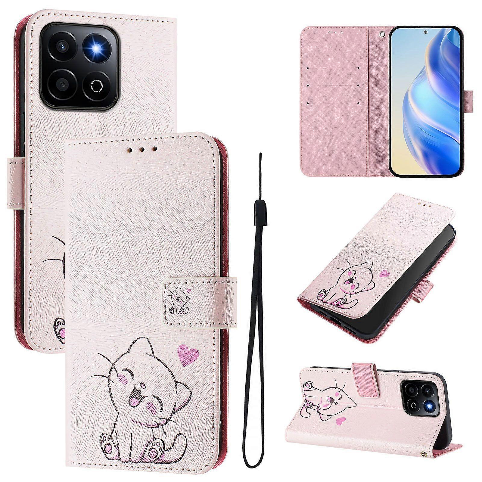 For Honor 200 Smart 5G/ Play 9T Case Pattern Printing Wallet Phone Cover with Strap