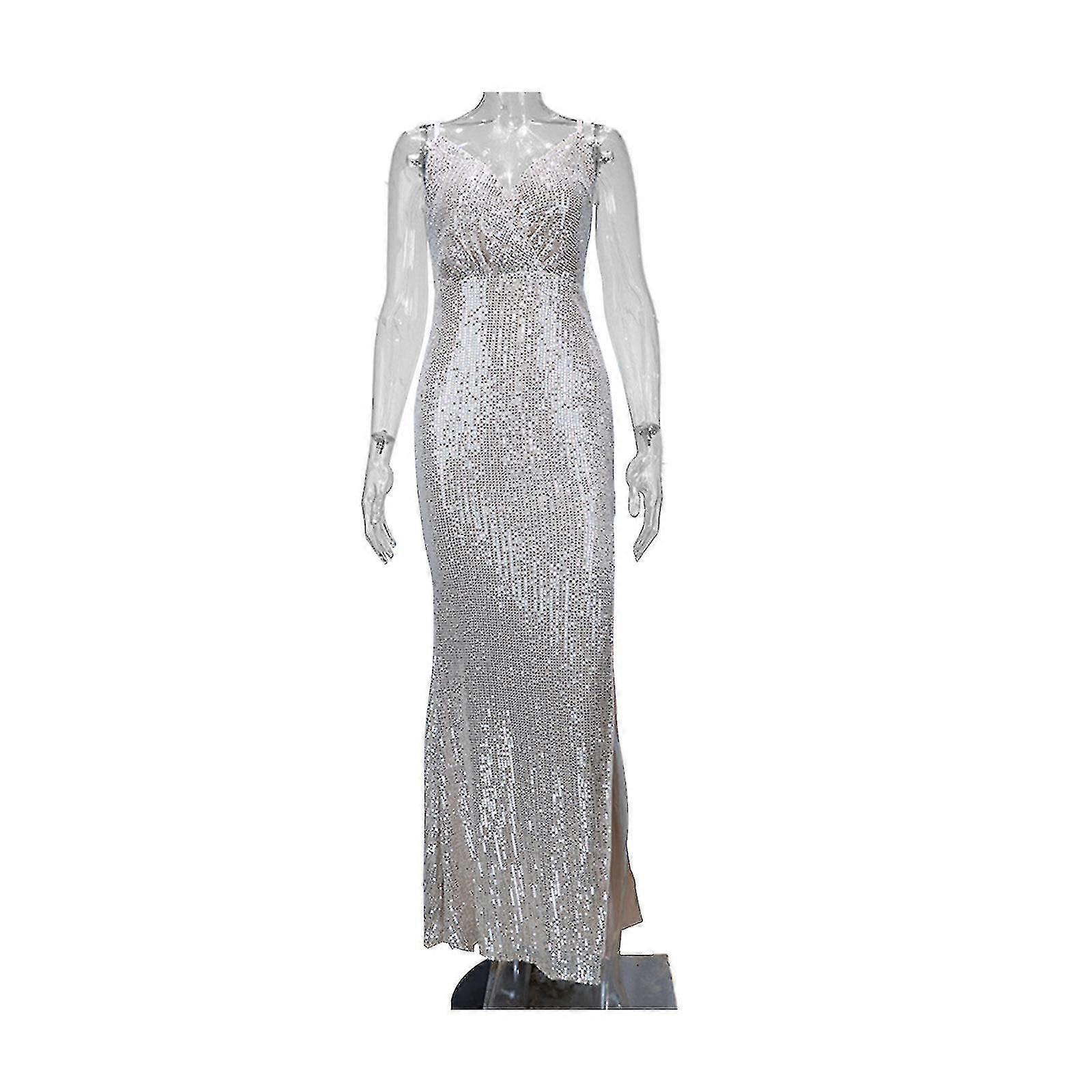 Womens Sequin Sweetheart Evening Maxi Prom