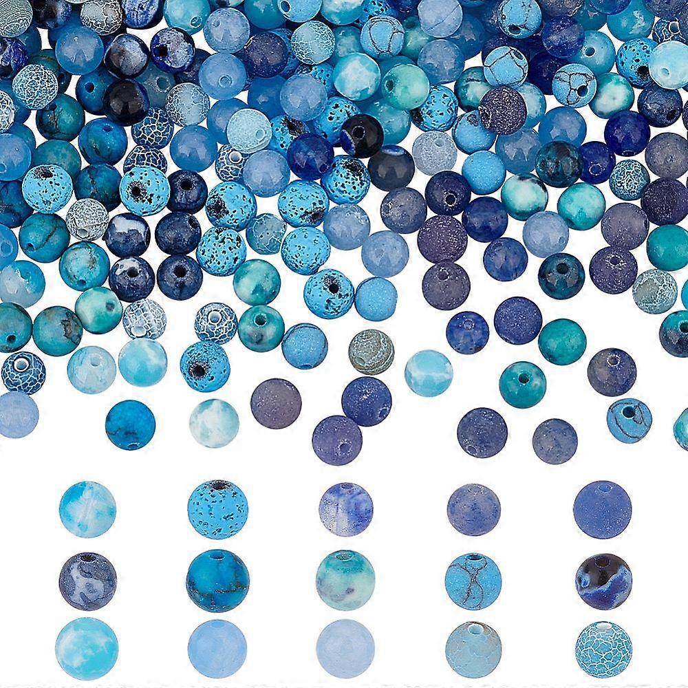 300Pcs 15 Styles Natural & Synthetic Mixed Gemstone Beads Round Mixed Dyed and Undyed 6~7mm Hole: 0.8~1.2mm about 20pcs/style