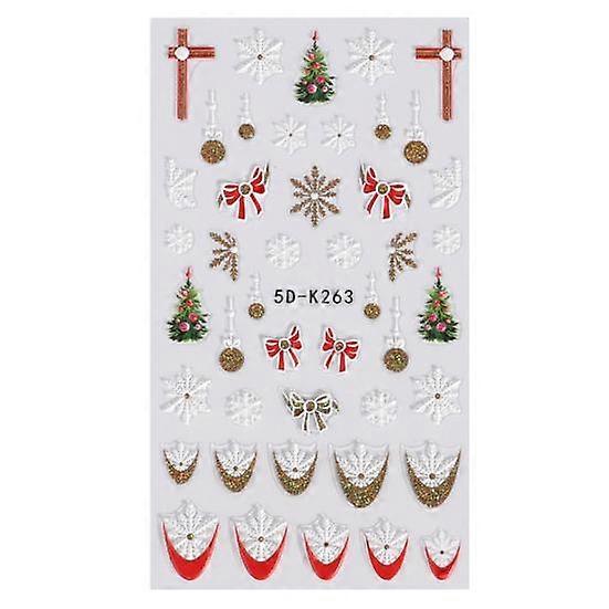 1 Sheet Christmas Pattern Art Snowflake Sticker Fine Workmanship Nail Bow Nail Art Decoration