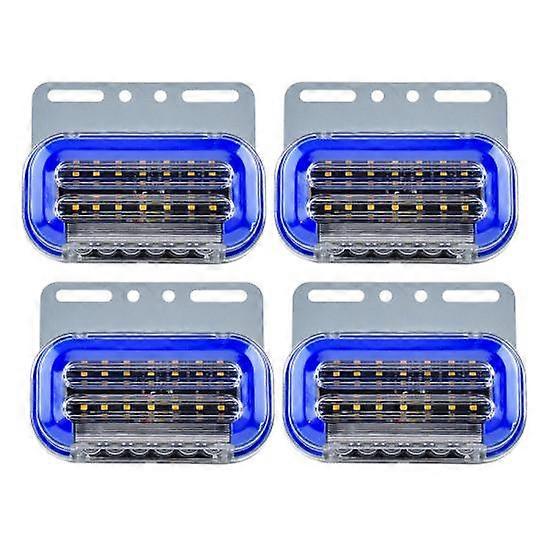 4Pcs 24V 24 LED IP67 Waterproof Strobe Truck Trailer Light Guide Side Tire Lamp