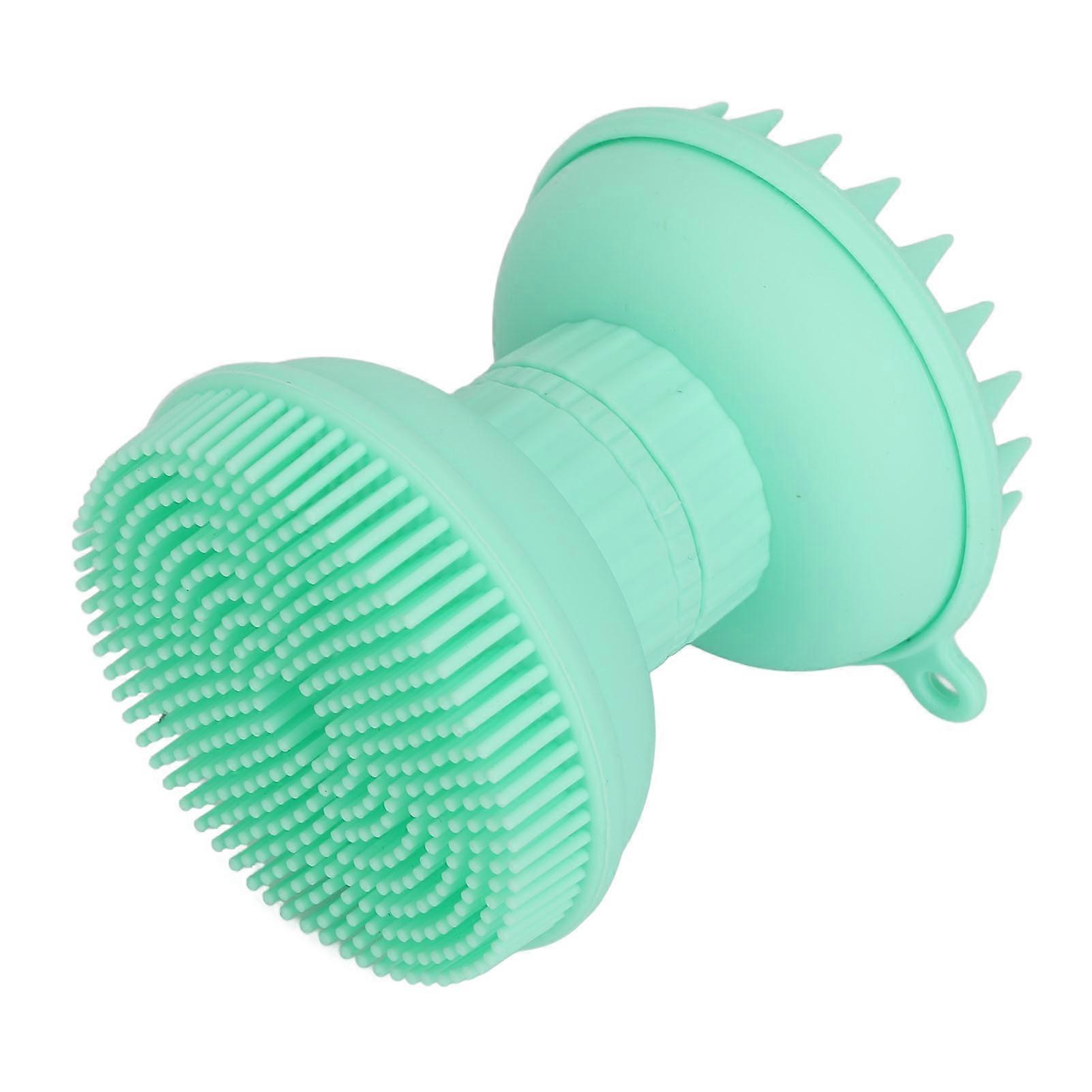 Ergonomic Silicone Dual Head Facial Cleansing Brush for Scalp, Exfoliating and Cleansing Face and Head Massager